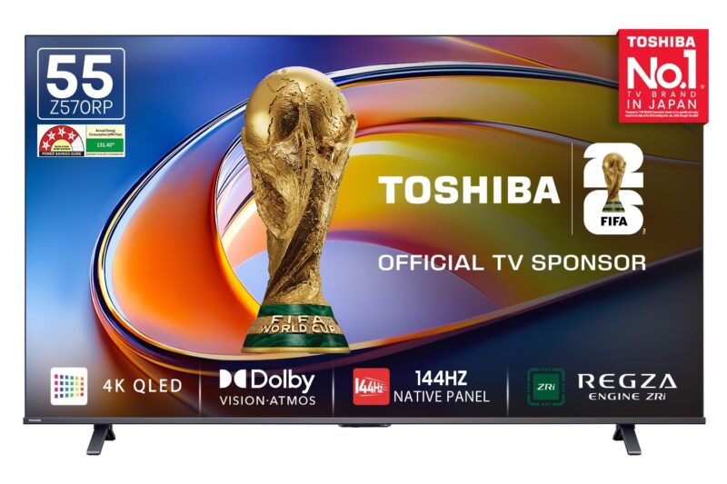 Toshiba 139 cm (55 Inches) 4K Ultra HD Smart QLED TV | Dolby Vision Atmos, HDR10+ | 144 Hz Panel | 24W Powerful Speaker | REGZA Engine ZRi | Voice Control | VIDAA OS | 55Z570RP (Black)