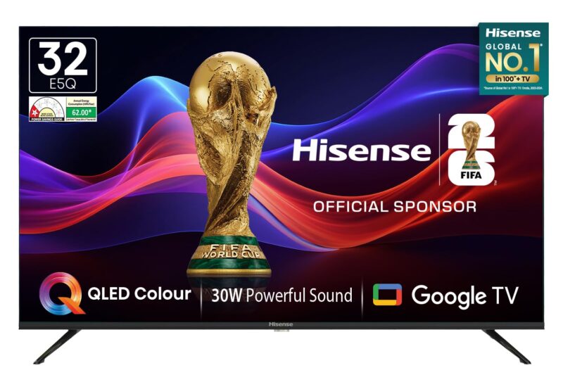 Hisense 80 cm (32 Inches) HD Ready Smart QLED Google TV | HDR10, 30W Powerful Speakers, Dolby Audio | Super Bright Panel | Google Assistant & Chromecast | HDR 10 | Voice Control | 32E5Q (Black)