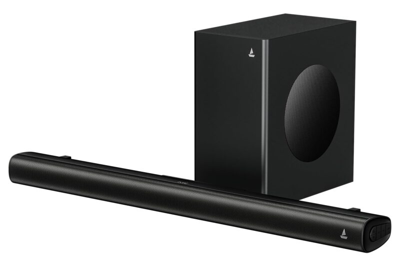 Boat Aavante 2.1 2000, 200W, EQ Modes, Multi Compatibility, Premium Design, Remote Control, v5.4 Bluetooth Sound bar, Home Theatre Soundbar Speaker(Premium Black)