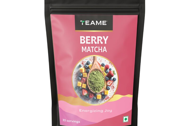 TE-A-ME Berry Matcha Tea Powder, 50g (33 Servings) | No Artificial Sweeteners | Premium Grade | Ceremonial Grade | Flavoured Matcha