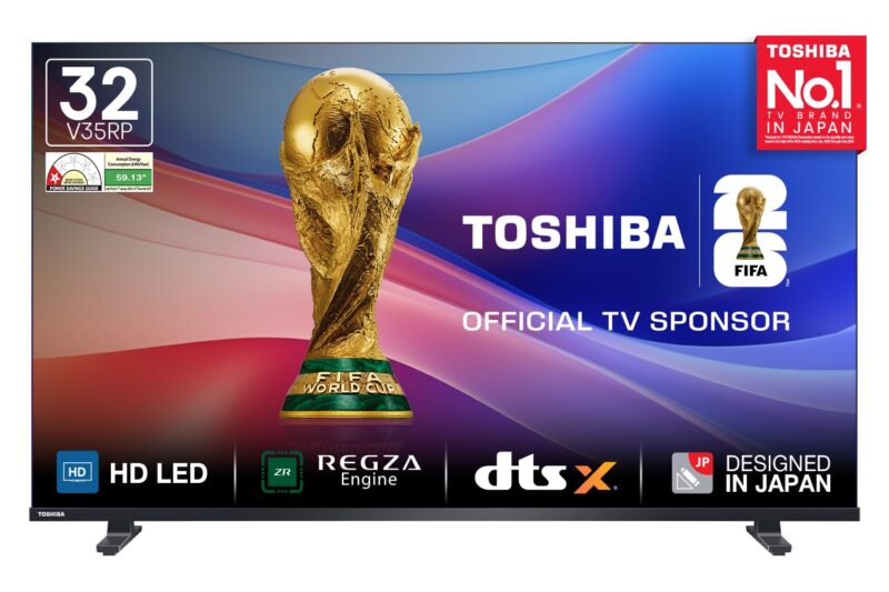 Toshiba 80 cm (32 Inches) HD Ready Smart LED TV | Dolby Audio & DTS Virtual:X | Game Mode | REGZA Engine | VIDAA OS | 32V35RP (Black)