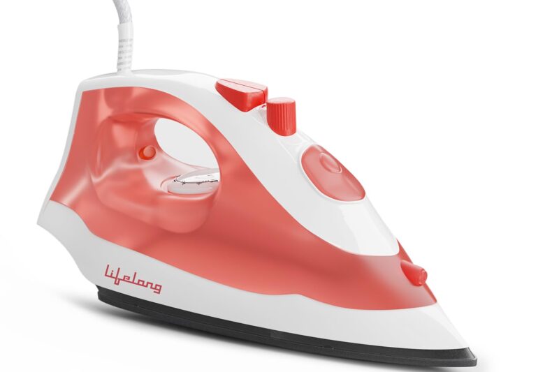 Lifelong Steam Iron for Clothes | 1300W Iron Press with Vertical Steaming & Non-Stick Soleplate | Adjustable Temperature & Steam Control | Lightweight Design for Crisp & Wrinkle-Free Results