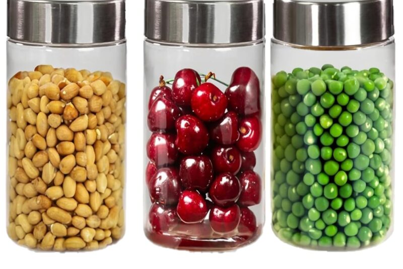 Buy Black Olive Kitchen Storage Jar – 1200ml, 650ml, 350ml & 250ml Transparent Plastic Containers with Lid & Spoon, Star Line Food Storage Dabba Boxes for Pulses, Snacks, Spices (Silver, 16pc) Online at Low Prices in India – Amazon.in