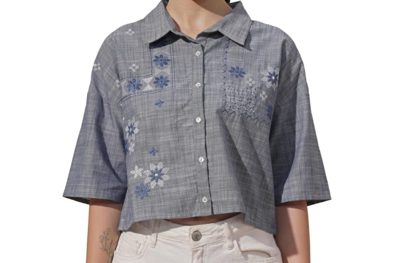 Vishudh Women Shirt Collar Regular Fit Shirt VVSH000023 Green L