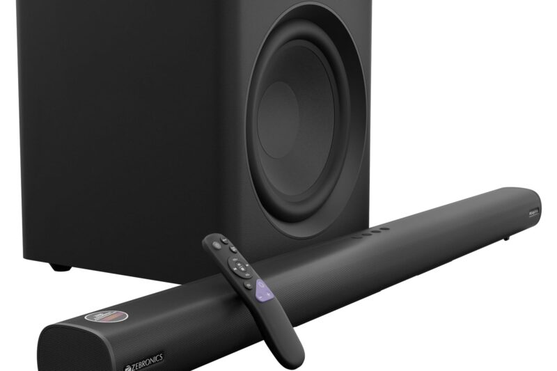 Zebronics 900 Watts Soundbar, 7.1.2 CH, Dolby Atmos, 12″ Wireless Subwoofer, Home Theatre, Bluetooth v5.3, TV eARC, Optical, AcoustiMax Audio Technology, Premium Finish (Juke Bar 9920) Price
