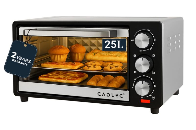 Buy Cadlec MultiChef Multi-Function OTG for Kitchen, 25 Litre, 1300W, Oven Toaster Griller, Adjustable Temperature & Timer, Bake, Grill & Toast, Oven for Baking – Silver Online at Low Prices in India – Amazon.in