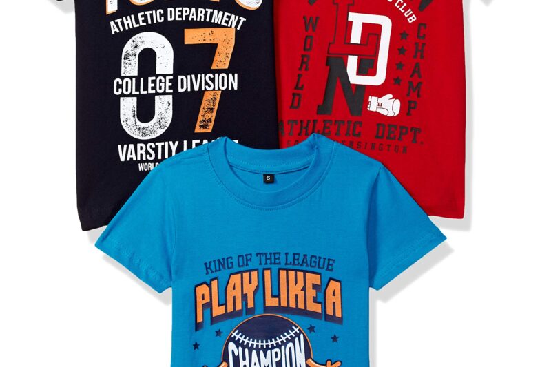 T2F Boy’s Cotton Solid Regular Fit T-Shirt (Pack of 3)