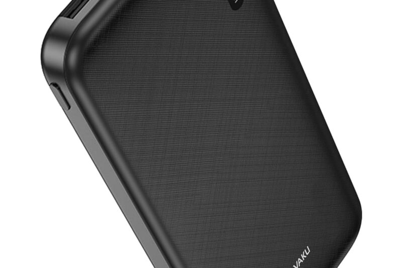 10000mAh Power Bank Portable Slim Design with Dual USB Output Type-C Micro (Input & Output) Lithium Polymer Battery Compatible with iPhone, Samsung, OnePlus & All Smartphones- Black