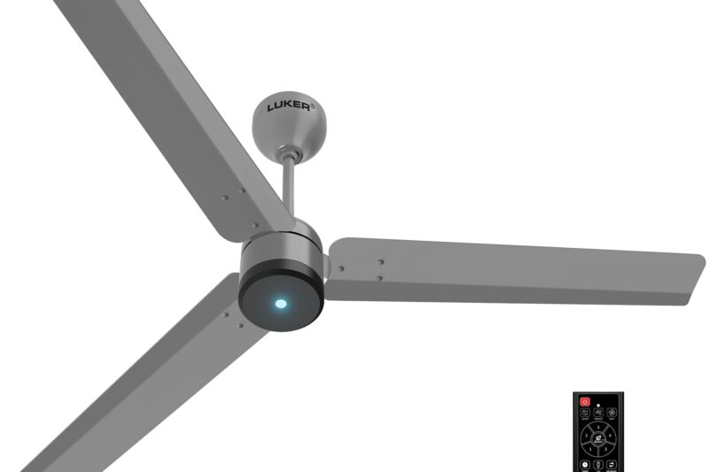 Buy LUKER JVLuker USA Aero Zen 1200mm BLDC Ceiling Fan with IR Remote BEE 5 Star 65% Energy Saving High Air Delivery Low Noise LED Indicator Reverse Mode for Living & Bedroom Warm Grey 3 Yrs Warranty Online at Low Prices in India – Amazon.in