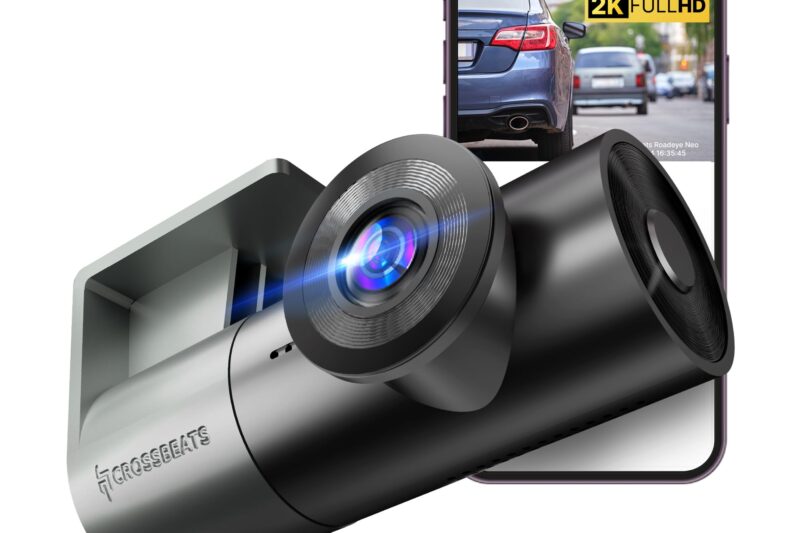Crossbeats RoadEye Neo| New Launch| 2K FHD+ Dash Cam for Car| WiFi APP Mic Loop Record| 170° Wide Angle Dashcam for Car|Rotating Cabin Camera| Night Vision| Supercapacitor Dash Camera 1TB (2026 Model)