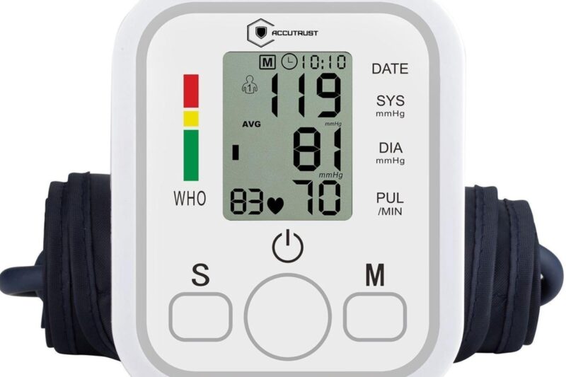 Digital Blood Pressure Monitor for Upper Arm with Large LCD Display, Hypertension Indicator, 2 User Memory (90 Readings), Pulse Rate & Heartbeat Detection – Automatic BP Machine