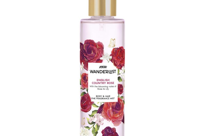 Nykaa Wanderlust English Country Rose Body & Hair Fine Fragrance I | Perfume Mist for Women – 200 ml I Rose & fresh Lilly | | Long–Lasting, Travel‐Friendly, Vegan,Paraben‐Free, IFRA Certified