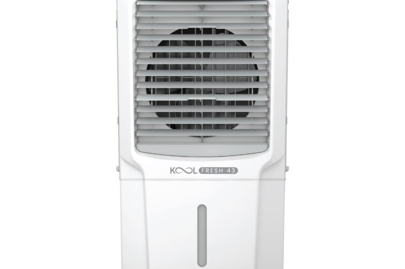 Havells KoolFresh 43 L Personal Air Cooler for Room|Powerful Air-Delivery|Dual Flow Technology|Fan & 3 Side Bacteria Shield Honeycomb Pads|Ice Chamber|Fully Collapsible Louvers|Front Wheel with Brakes