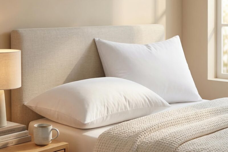 BSB HOME Decorative Throw Pillows for Sofa & Bed, Soft & Fluffy Plush Microfibre Filled Pillows for Couch, Bedroom & Living Room – White, Pack of 2, 16 x 24 Inches (40 x 60 cm)