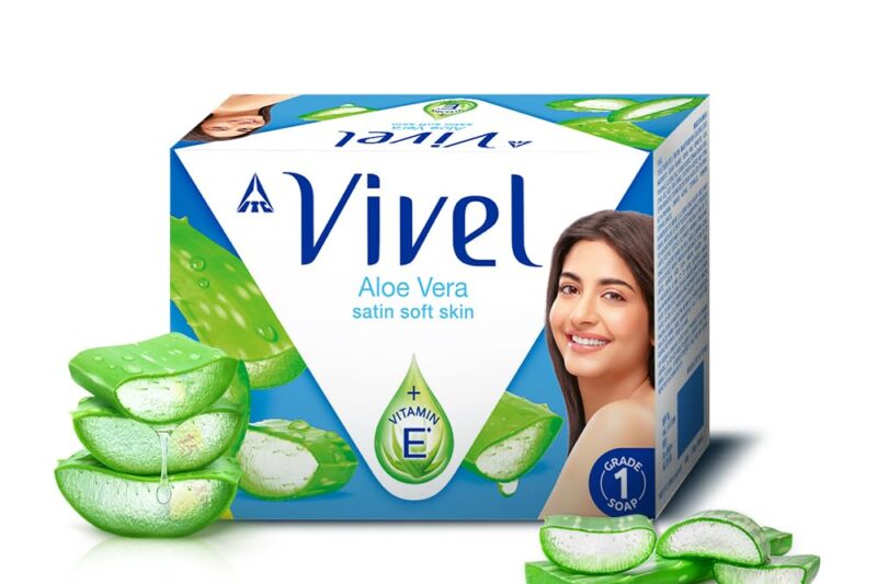 Vivel Aloe Vera Grade 1 Bathing Soap with Vitamin E for Soft Glowing skin, 600g (150g – Pack of 4), Soap for Women & Men, For All Skin Types