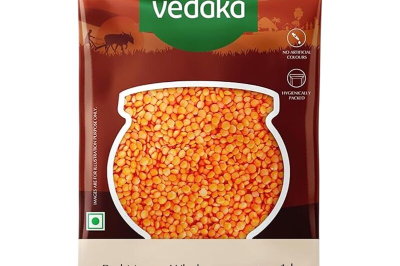 Amazon Brand – Vedaka Premium Red Masoor Whole, 1kg