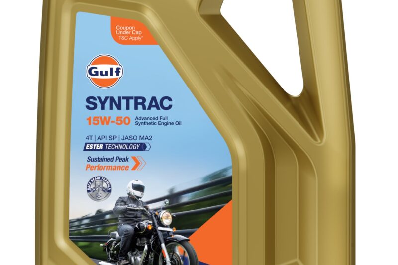 Gulf SYNTRAC 15W-50 4T API SP, JASO MA2 | Ester Technology | 2 Wheeler Bike Advanced 100% Full-Synthetic Engine Oil [2.5 L] – Pack of 1