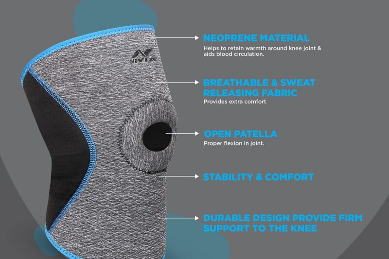 NIVIA Orthopedic Knee Support for Men & Women with Patella Hole Slip-in Premium Breathable Compression Knee Sleeve, Enhanced Performance in Sports, Workouts & Daily Activities(Grey, S), Single Piece