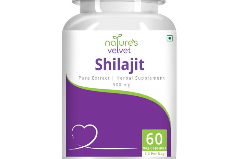 nature’s velvet Shilajit Pure Extract for Youth and Stamina 500 mg 60 Veggie Capsules – Pack of 1