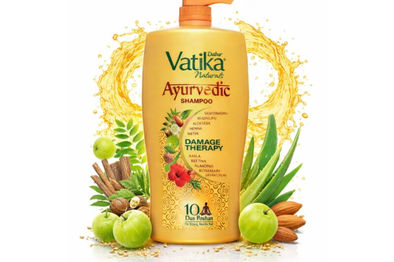 Dabur Vatika Ayurvedic Shampoo – 1 L | For Strong & Healthy Hair | No Parabens | For All Hair Types | Power of Dus Poshan for 10 Hair Problems