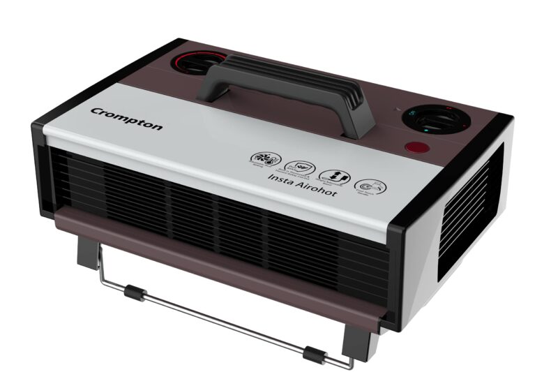 Crompton Insta Airohot 2000W heat convector with adjustable Thermostats Plastic body ISI Approved, Maroon, Standard