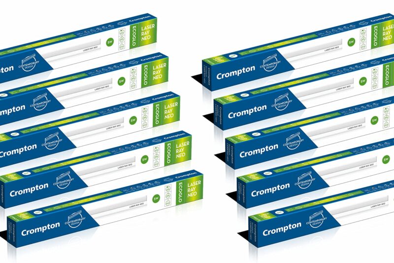 Crompton Laser Ray Neo 1 Feet 5W LED Batten| Energy Efficient Batten for Home | Warm White | Pack of 10