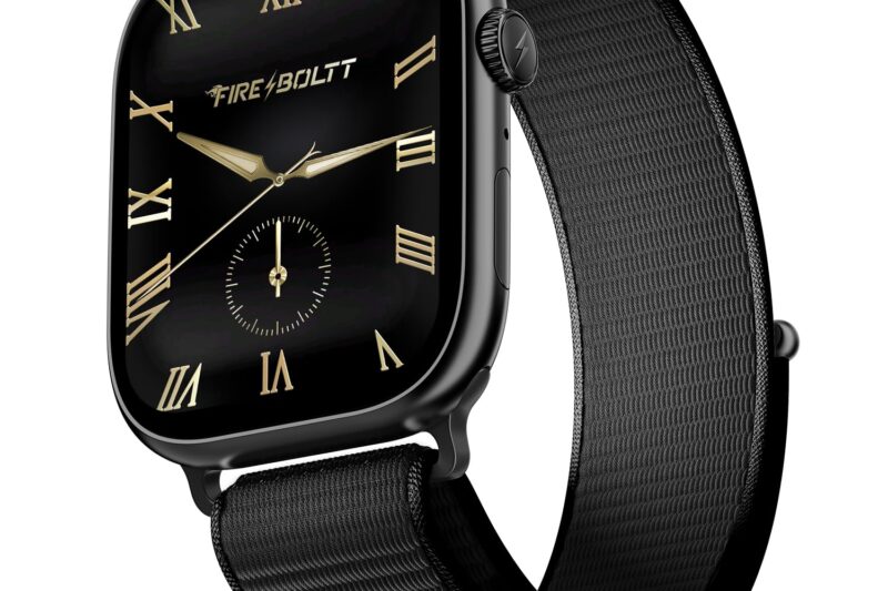 Fire-Boltt Ninja X Ring Smart Watch with 1.96” Always-On Display, Bluetooth Calling, Wireless Charging, AI Voice Assistant, 500+ Watch Faces, Health Suite, Smart Watch for Man & Woman – Black N