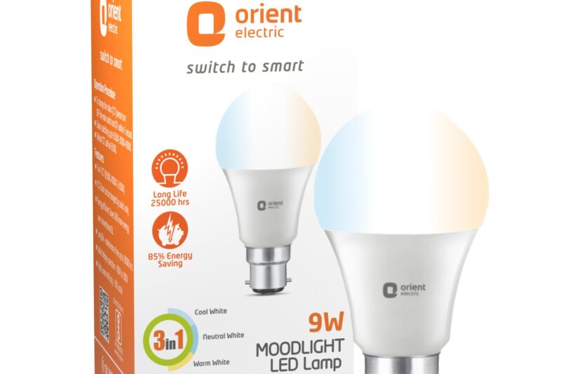 Orient Electric Eternal Shine Moodlight B22 Base, Color Changing 9W LED Bulb, Pack of 3 (White, Warm White, Neutral White)