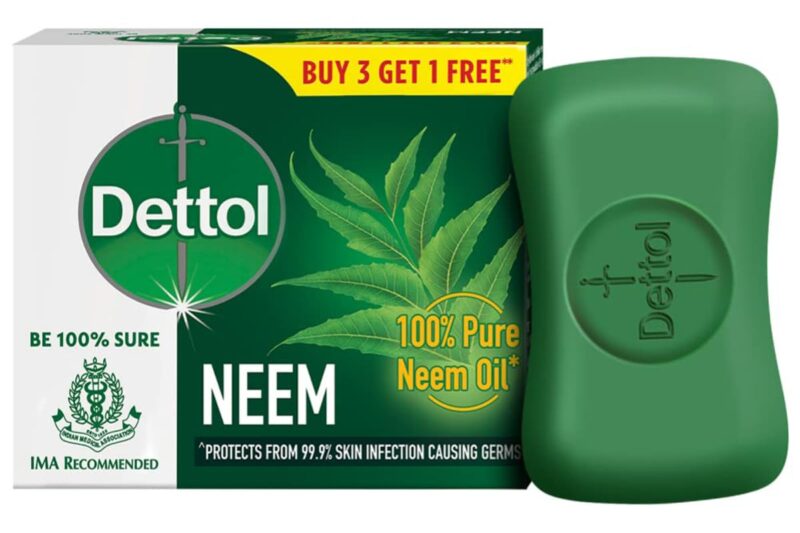 Dettol Neem Bathing Soap Bar With Pure Neem Oil, 75G (Buy 3 Get 1 Free), Combo Offer On Bath Soap