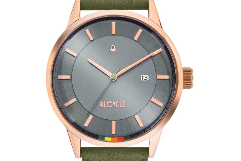 United Colors of Benetton Mens 44 mm Light Grey Dial Vegan Strap Analogue Watch – UWUCG0100