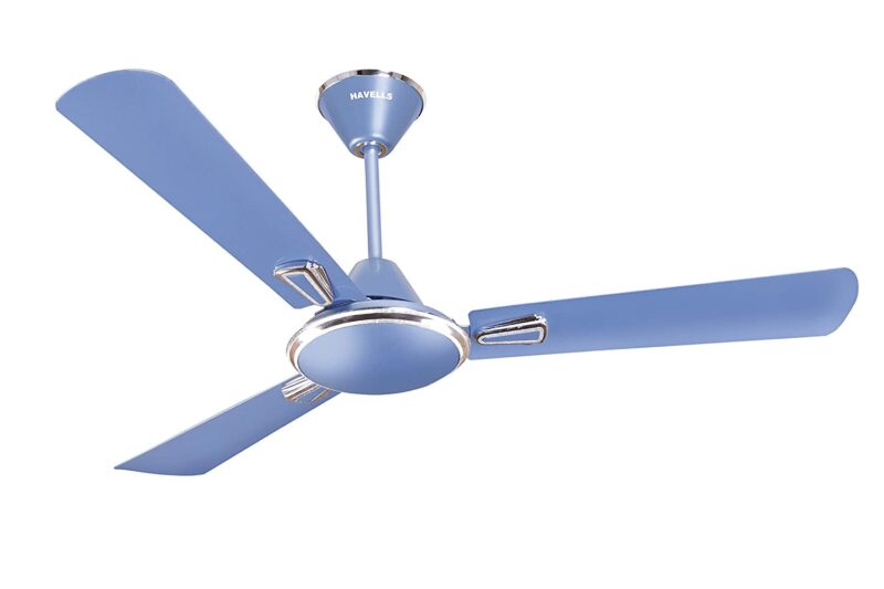 Buy Havells 1200mm Festiva ES Ceiling Fan| Premium Finish| Energy Saving| Designer Fan for Home Decor| Elegant Looks| 230 m³/min Air Delivery| Hi-Speed Low Noise| 100% Copper Motor (Pack of 1, Ocean Blue) Online at Low Prices in India – Amazon.in