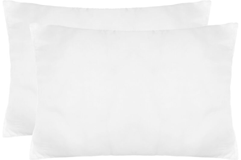 Amazon Brand – Solimo Polyester Microfibre Solid 2-Piece Ultra-Soft Bed Pillow Set, Standard Size, White, 40 X 60 Cm, 120 TC