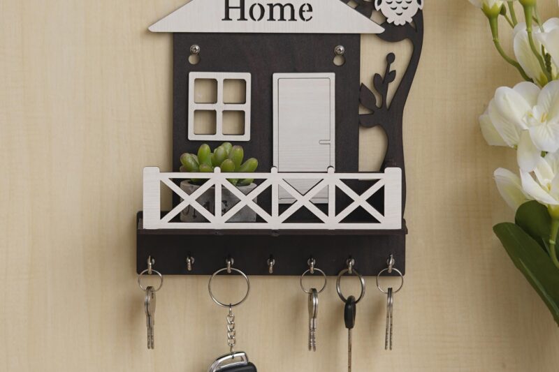 Webelkart Premium Wooden House Keys Hanger Key Holder for Home/Office Decor, Key Holder for Wall Decor (Model-1)
