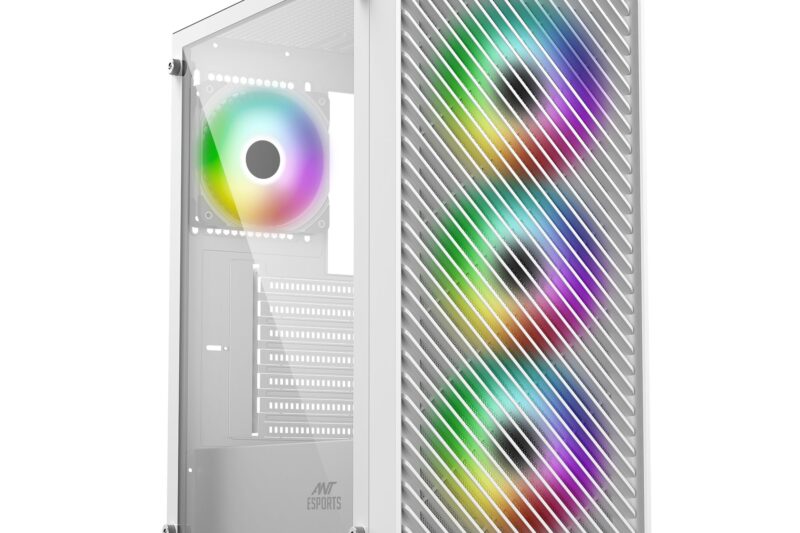 Ant Esports 211 Air Mid-Tower Computer Case I Gaming Cabinet – White | Support ATX, M-ATX, ITX | Pre-Installed 3 x 120mm ARGB Front Fan & 1 x 120mm ARGB Rear Fan