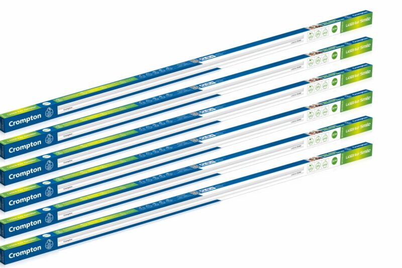 Crompton Laser Ray Smile 20W LED Batten | Energy Efficient Batten for Home | Cool Day Light (6500K) (Pack of 6)