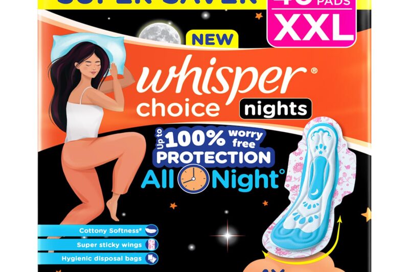 Buy Whisper Choice Nights, 40 XXL Pads, Gives Up to 100% worry-free protection all night** with 4x back coverage^ Online at Low Prices in India – Amazon.in