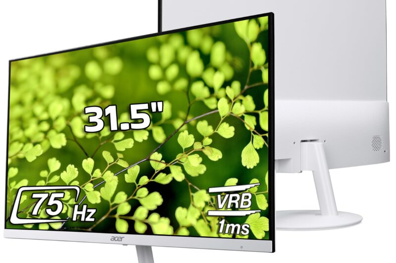 acer SA322Q 31.5 Inch Full HD 1920×1080 IPS Ultra-Slim (7.2mm) Backlit LED Monitor I 75Hz Refresh I 1 MS VRB Response I AMD Free Sync I 1xHDMI 1xVGA I Stereo Speakers I Eye Care Features I White
