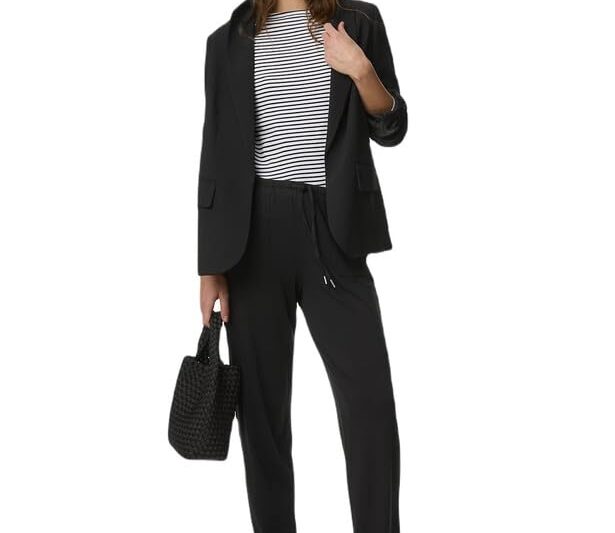 Buy Marks & Spencer Jersey Side Stripe Wide Leg Trousers Black at Amazon.in