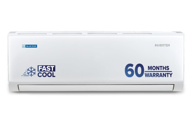 Blue Star 1.5 Ton 5 Star,Inverter Split AC (Copper, Convertible 5 in 1 Cooling, DigiQ Hepta Sensor, Dust Filter, Self Diagnosis, IE518PNU, White)