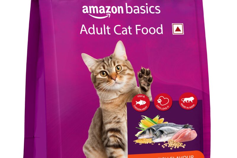 Amazon Basics Dry Cat Food | 1 Kg Trial Pack| Ocean Fish | with Real Chicken Meat & Fish | Suitable for Adult Cats | Packed with Protein | Suitable for All Breeds