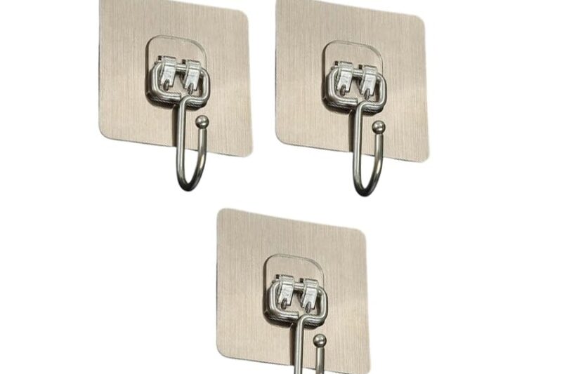 ACQUASO Self Adhesive Heavy Duty Golden Hook Hanger Back Sticker only no Hook | Waterproof Strong Sticky Hooks | Removable & Reusable, Rustproof | Perfect for Kitchen, Home, Office(Pack of 1)