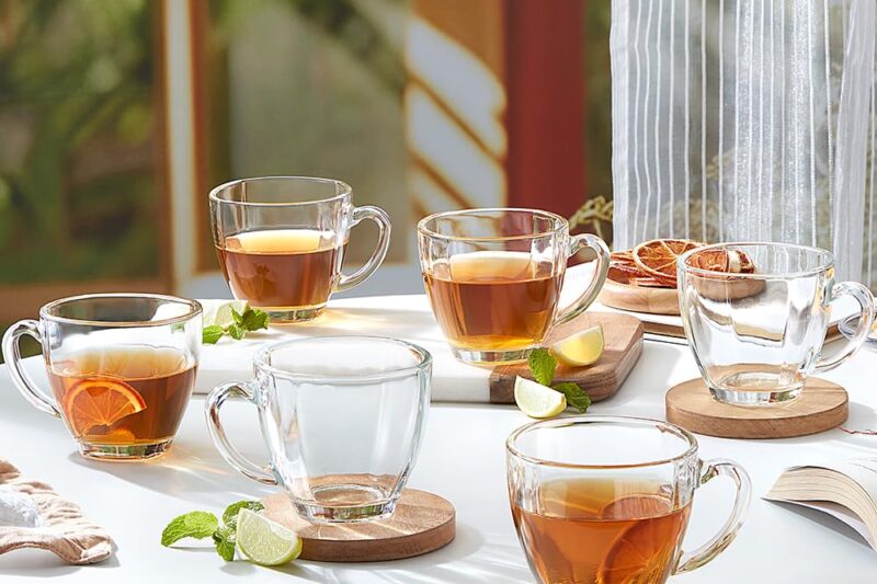 Buy Borosil 200ml Oasis 6pc Mug Set | Made in India Borosilicate Glass Cup Set for Chai, Green Tea, Coffee, Milk | Microwave Safe, Scratch Resistance, Lightweight | Transparent Online at Low Prices in India – Amazon.in
