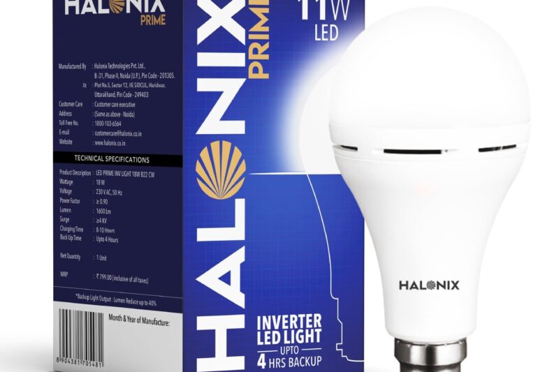 Halonix 11W Rechargeable Emergency Light B22D Inverter LED Bulb for Power Cuts, Backup Upto 4Hrs, Cool Day Light, Pack Of 1