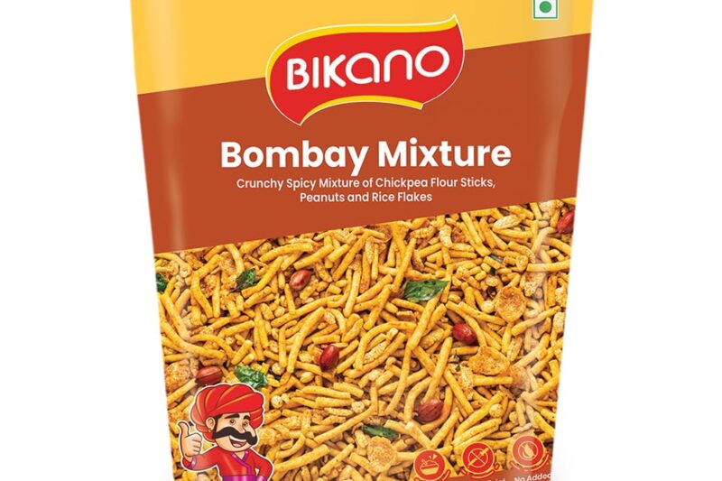 Bikano Bombay Mixture | Spicy & Tangy Indian Namkeen Snack | Crunchy Blend of Sev, Peanuts & Spices | Tea-Time Snack – 800g