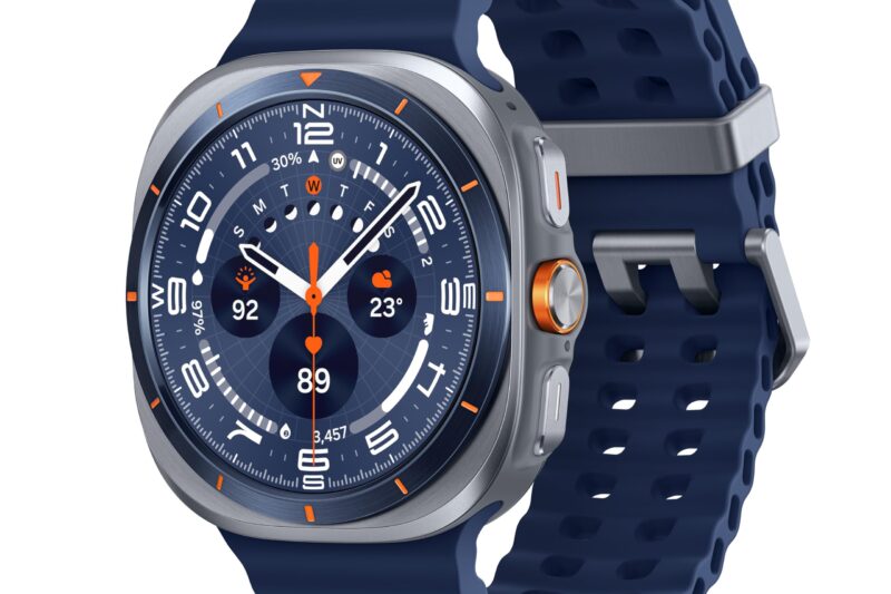 Samsung Galaxy Watch Ultra 2025 (47mm, LTE, Titanium Blue)| Upto 100h Battery| 3nm Processor| Dual GPS| Quick Button/Siren| Sapphire Glass| 10ATM and IP68| BP and ECG Monitor| Energy Score and Ages