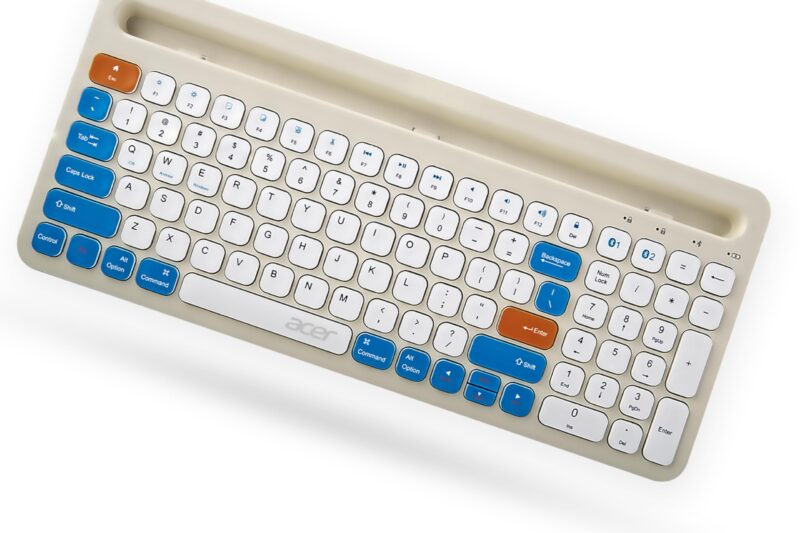 Acer SwiftPRO Multi-Device Bluetooth Wireless Keyboard with Cradle & Numpad | USB-C Rechargeable | 99 Keys, 80H Battery | Compact & Quiet | Compatible with Windows, Mac, Android, Laptop, Tablet, Phone