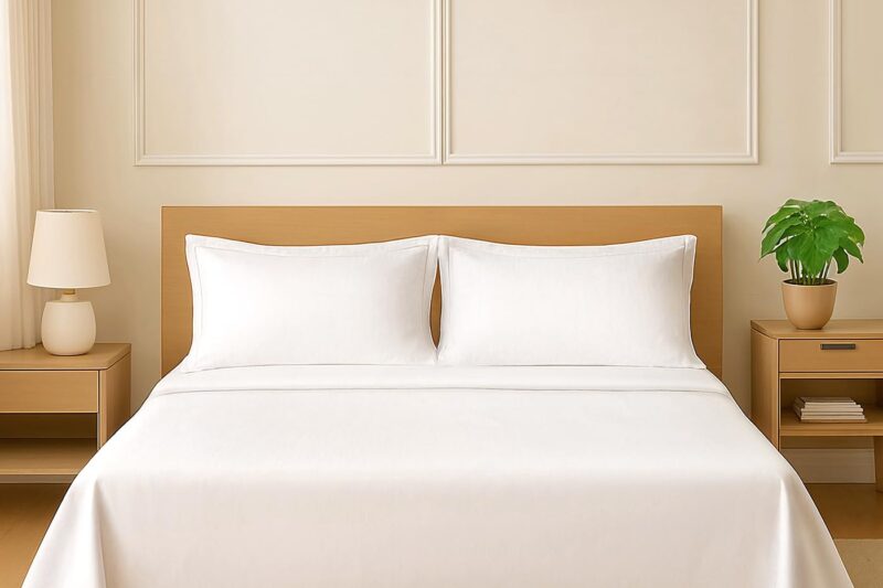 Symbol Premium 100% Pure Cotton Soft Bedsheet for Double Bed – King Size (108×108 inches) with 2 Pillow Covers (27×17 inches) | 400 Threadcount