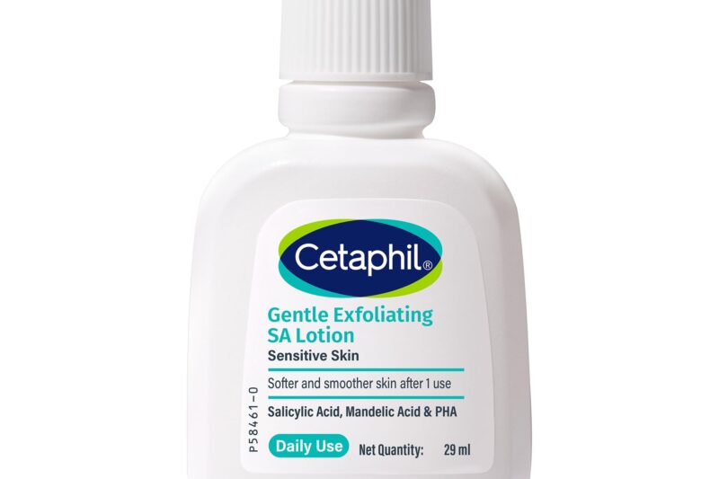 Cetaphil Gentle Exfoliating SA Lotion 29ml | Lightweight Daily Moisturizer with Salicylic Acid, Mandelic Acid & Gluconolactone | 48 Hr Hydration & Gentle Exfoliation | For Sensitive Skin