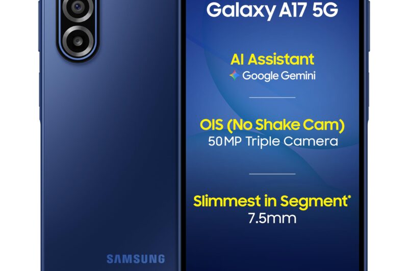 Samsung Galaxy A17 5G (Blue, 8GB RAM, 128GB Storage) | 50 MP No Shake Camera | Gemini Live | Circle to Search | Super AMOLED | Corning Gorilla Glass Victus | 7.5mm Sleek | AI