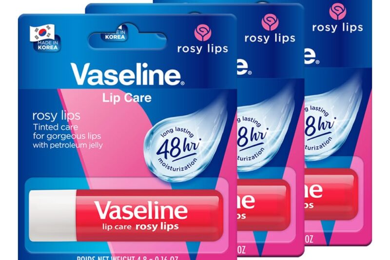 Vaseline Lip Care Rosy Lips Tinted Lip Balm Stick 4.8g (Pack of 3)